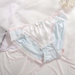 Women's Panties Cute Student Lace Milk Shreds Mercerized Girls Bowknot Briefs Underwear Triangle Underpants