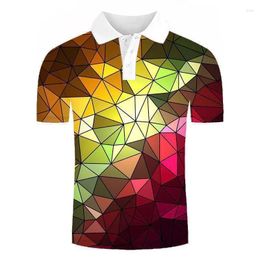 Men's Polos Para Hombre Streetwear Camisas De Polo 3D Printed Optical Illusion Men Fashion Casual Shirts Tops