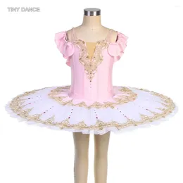 Stage Wear Off Shoulder Pink Professional Pancake Tutu For Child And Women Ballet Dance Costume Competition Solo Dress BLL541