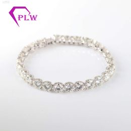 3mm 4mm 4.5mm Round Brilliant Cut Gh Color Moissanite Diamond 18k White Gold Tennis Bracelet