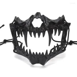 Party Supplies Face Mask Demon Samurai Dragon Bone Yasha Tengu Tiger Skull Half Cover Halloween Cosplay Costume Masks Prop