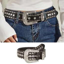 Belts Woman Buckle Belt For Dress Full Diamond Waist Locomotive