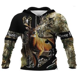 Mens Hoodies Sweatshirts Men039s Deer Hunting Men Women Animal 3d Full Print Harajuku Hooded Sweatshirt Casual Fashion Hoodie Coat Drop9087695