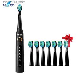 Toothbrush Seago Sonic Electric Toothbrush Sg507 Mini USB Charging Adult Timer Electronic Toothbrush Replacement Head Filling Gift Q240202