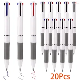 20Pcs 3-in-1 Multicolor Ballpoint Pen 0.7mm Retractable Fine Point Pens For Students Nurse Office Workers Black Blue Red Colour