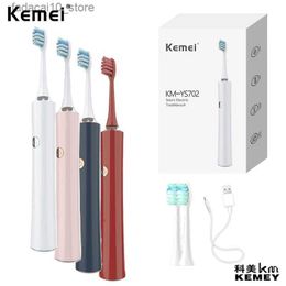 Toothbrush KM-YS702 Intelligent Ultrasonic Button Toothbrush Rechargeable Adult Oral Cleaning Electric Toothbrush Tooth Brush Sonic Q240202