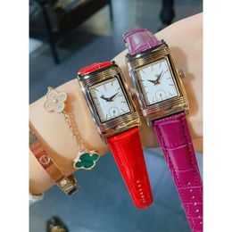 designer JL watch womenwatch reverso watches high quality quartz movement leather strap uhr luxe with box PLEP