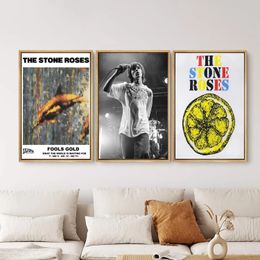 The Stone Roses Poster Painting 24x36 Wall Art Canvas Posters Personalised Gift Modern Family bedroom Decoration Art Poster 240127