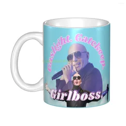 Mugs DIY Mr Worldwide Says To Girlboss Ceramic Personalised Pitbull Coffee Cup Creative Present