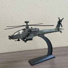 America AH-64 Apache Utility Alloy Helicopter Airplane Model Simulation Metal Flying Model Sound and Light Children Toy Gift 240131