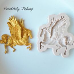 Baking Moulds Pegasus Silicone Resin Mould DIY Horse Pastry Cake Fondant Mould Dessert Chocolate Lace Decoration Supplies Kitchen Bake Tools