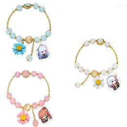 Charm Bracelets Anime Figure Dan Heng Kafka Bracelet Honkai Star Rail Chain Fashion Crystal Daisy Pendant Bangles Cosplay Fans Gift