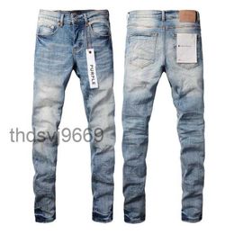 Mens Jeans Luxury Brand Purple Man Black High Street Paint Graffiti Pattern Damaged Ripped Skinny Trousers Denim Pants A2 4VT2