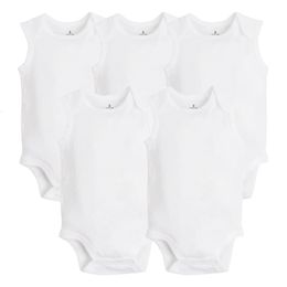 510 PCSLOT born Baby Clothing summer Baby Boy Girl Clothes 100% Cotton White Kids Infant Bebe Bodysuits Jumpsuits 240118
