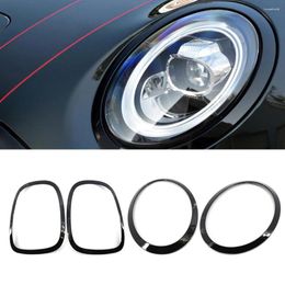 Lighting System 4pcs/set Headlight Ring Bezel Trim For BMW Mini Cooper F55/F56/F57 Gloss Black Taillight Surround Cover Car Accessories