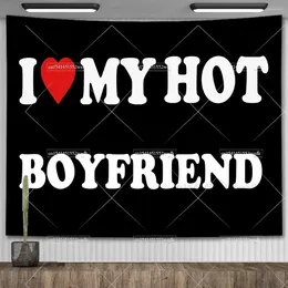 Tapestries I Love My Boyfriend Girlfriend Tapestry Outdoor Garden Flag Room Decoration Aesthetic Tapestrys Home Decorations Background