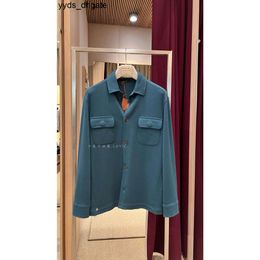 Loro Piano Mens Jackets Lake Blue Lapel Long Sleeve Jacket Coat AZUI