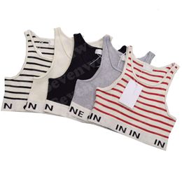 Womens Designers Knit Vest Sweaters T Shirts Designer Striped Letter Sleeveless Tops Knits Fashion Style Ladies Pullover Luxury Brand T Shirt466