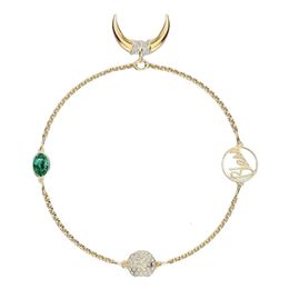 Swarovskis Bracelet Designer Women Original Quality Charm Bracelets Versatile Magic Chain Creative And Diamond Studded Oxhorn Shaped Bracelet