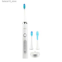 Toothbrush 1Set Oral Brush Teeth Cleaner Comfortable Grip ABS Rechargeable Electric Toothbrush 3 Brush Heads Couple Q240202