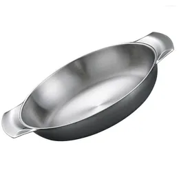 Pans Stainless Steel Seafood Pot Kitchen Accessory Commercial Daily Use Paella Pan Cooking Wok Household