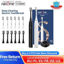 Toothbrush Nandme NX8000 Intelligent Sonic Electric Toothbrush IPX7 Waterproof Micro Vibration Deep Cleaning Whitening Agent No Harm to Teeth Q240202