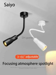 Track Lights Led Spotlights Surface Mounted Focusing Zoomable Spot Light Cabinet COB Hose Adjustable Angel Track Lamp For Store Background YQ240124