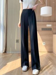 Women's Pants Large Size Micro Flared Suit Narrow Version Wide Leg For Women In Summer 2024 High Waisted Sagging Straight
