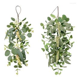 Decorative Flowers Fake Plant Simulated Willow Leaf Wall Hanger Wedding Decoration Home Accessories Christmas Layout Artificial Plants