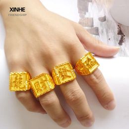 Cluster Rings Vietnamese Gold Ring Jewellery Domineering Fortune Simulation Pure Long-lasting Colour Retention Male Thai Opening
