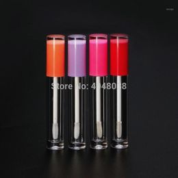 5ML Empty Lipgloss Tubes Round Pink Purple Orange White Clear Lip Gloss Containers Cosmetic Lip Gloss Wand Tubes 25pcs lot1308Y