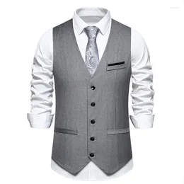 Men's Vests Amazon Cross Border Spring/Summer Vest Solid European Wedding Banquet Single Breasted Suit