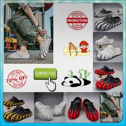 Designer Casual Platform Half pack slippers summer sliders men Graffiti Bone White slides sandals Anti slip wear resistant memory soft thick cushion slipper