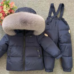 Boys girls Clothing Sets Hooded Fur Baby Winter Suits Down Warm Snow Sport Ski Childrens Tracksuit Outdoor Kids Outfits Clothes Jacket CSG2402029-20