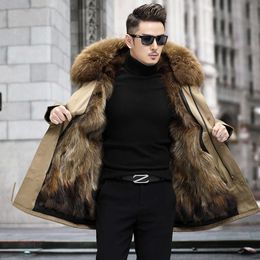 Haining Designer Winter Pie Overcoming Mens Coat Fur Inner Tank Detachable WNOS