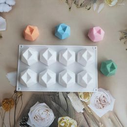 Craft Tools DIY Candle Silicone Mould Handmade Aromatherapy Crystal Epoxy Resin Moulds Eight-Sided Multilateral Diamond Face Cube