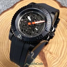 Wristwatches Tandorio Skeleton Automatic Watch For Men NH72 Movement 10ATM Waterproof 40mm Sapphire Crystal Transparent Dial Black Plated
