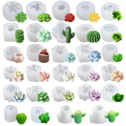 Craft Tools 3D Succulent Cactus Plant Candle Mould DIY Aromatherapy Soap Silicone Handmade Epoxy Resin Making Mould Home Decor Ornament