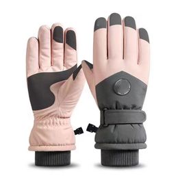 Gloves Ski windproof Riding autumn and winter men and women Warm and velvet Waterproof and non-slip winter cycling touch screen colid Colour