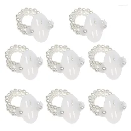 Charm Bracelets 8 Pieces Stretch Pearl Wedding Wristlets Decoration Elastic Wrist Bands Corsage