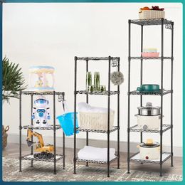 Kitchen Storage Adjustable Standing Shelves Rolling Cart With Removable Baskets For Organizer