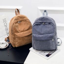 Solid Corduroy backpack fashionable womens school backpack womens backpack teenage girl school backpack womens Mochila backpack 240202