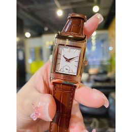 designer JL watch womenwatch reverso watches high quality quartz movement leather strap uhr luxe with box MU7E