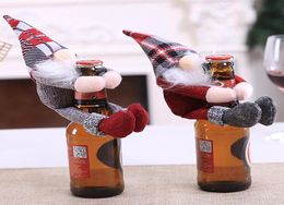 Christmas Decorations Cartoon Santa Swedish Gnome Doll Wine Bottle Bags Cover Year Party Champagne Holders Home Table Decor Gift4133092