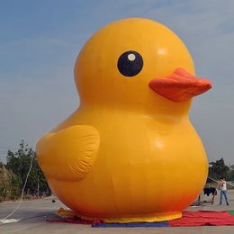 wholesale High Quality Outdoor Decoration 8mH (26ft) With blower Giant Inflatable Yellow Duck Big Cartoon Model for Advertising Promotion