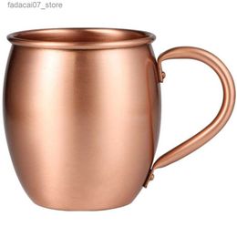 Mugs 530ML 100% Pure Copper Mug Moscow Mule Mug Drum Cup Cocktail Cup Pure Copper Mug Restaurant Bar Cold Drink Cup B Q240202