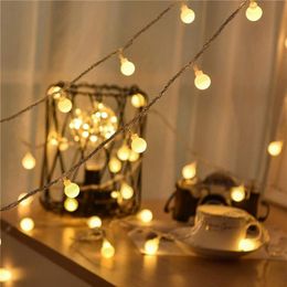 Garland 10M AA Battery LED Ball String Lights Christmas Lights Indoor Garland on Batteries Wedding Xmas Decoration Light265O