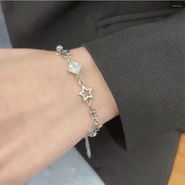 Charm Bracelets Trendy Simple Five-pointed Star Bracelet Rhinestone Girls Y2K Adjustable Women Fashion Jewelry Birthday Gift