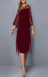 Casual Dresses Women Summer Dress Elegant Mesh Evening Party Wine Red Women039s Clothing 2021 Wedding Club Outfits8195890