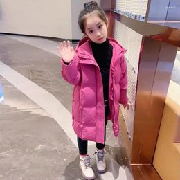 Down Coat Winter Jackets For Girls Comfort Casual Hooded Parka Children 4 To 14 Years Kids Cotton Outerwear Snowsuit Teenage Outfit 2024